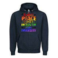 Navy inspirational words in rainbow colors Zipper Hoodie - LillyAllenDesigns