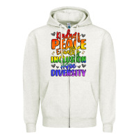 Oatmeal Heather inspirational words in rainbow colors Zipper Hoodie - LillyAllenDesigns