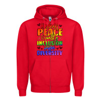 Red inspirational words in rainbow colors Zipper Hoodie - LillyAllenDesigns