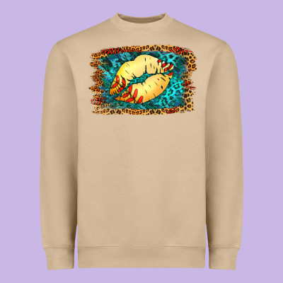 Softball Lips Heavyweight Sweatshirt Designed By Jasminsmagicworld