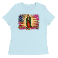 Baby Blue america our lady of guadalupe Ladies Tee - JahusDesignShop