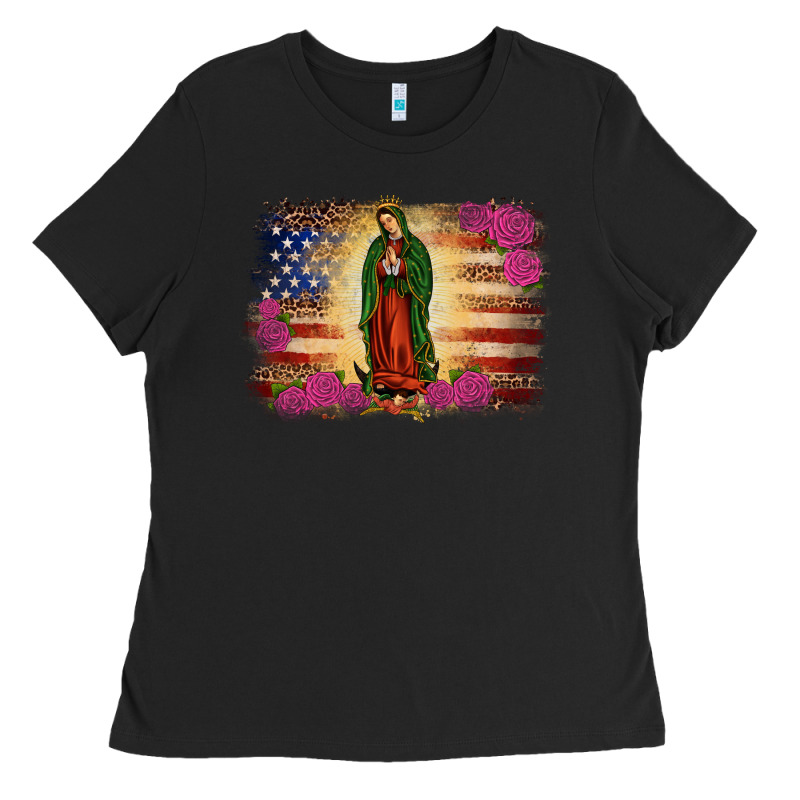 America Our Lady Of Guadalupe Ladies Tee by JahusDesignShop | Teevron