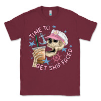 Burgundy time to get ship faced Classic Tee - MaliasSmallBusiness