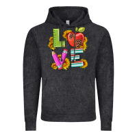 Vintage Black love with pen and  serape leopard Vintage Hoodie - Artiststas