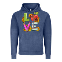Vintage Denim love with pen and  serape leopard Vintage Hoodie - Artiststas