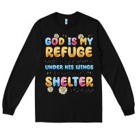 Black god is my refuge and my fortress under his wings Long Sleeve Tee - MaliasSmallBusiness