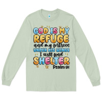 Matcha god is my refuge and my fortress under his wings Long Sleeve Tee - MaliasSmallBusiness