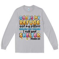 Moon Dust god is my refuge and my fortress under his wings Long Sleeve Tee - MaliasSmallBusiness