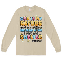 Mushroom god is my refuge and my fortress under his wings Long Sleeve Tee - MaliasSmallBusiness