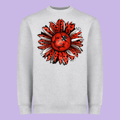 Ladybug Sunflower Heavyweight Sweatshirt Designed By Jasminsmagicworld