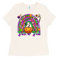 Bone Trick or Treat Halloween Rainbow Ladies Tee - texasbilliewilder
