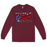 Burgundy batter up preschool Long Sleeve Tee - JahusDesignShop