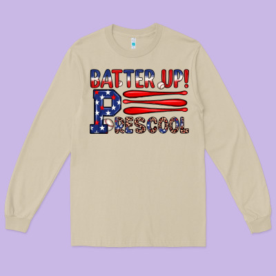 Batter Up Preschool Long Sleeve Tee Designed By Jahusdesignshop