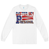 White batter up preschool Long Sleeve Tee - JahusDesignShop