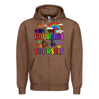 Chestnut courage to be yourself rainbow message Zipper Hoodie - LillyAllenDesigns