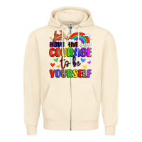 Sandshell courage to be yourself rainbow message Zipper Hoodie - LillyAllenDesigns