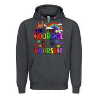 Smoke courage to be yourself rainbow message Zipper Hoodie - LillyAllenDesigns