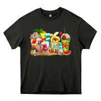 Asphalt summer vibes coffee cups Heavy Core Tee - Zillion Design Studio