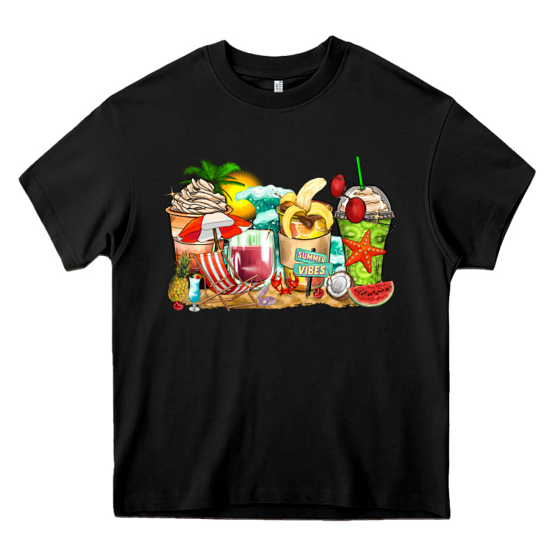 Summer Vibes Coffee Cups Heavy Core Tee by Zillion Design Studio | Teevron