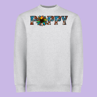 Poppy Cowhide Sunflower Heavyweight Sweatshirt Designed By Jasminsmagicworld
