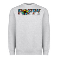 Heather Grey poppy cowhide sunflower Heavyweight Sweatshirt - Jasminsmagicworld