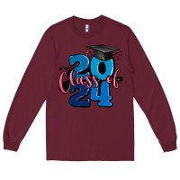 Burgundy class of 2024 Long Sleeve Tee - MaliasSmallBusiness