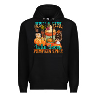 Black Just a girl who loves pumpkin spice Premium Hoodie - NancyCooperArtShop
