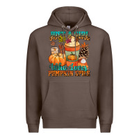 Coffee Just a girl who loves pumpkin spice Premium Hoodie - NancyCooperArtShop