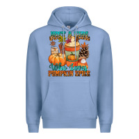 Colony Blue Just a girl who loves pumpkin spice Premium Hoodie - NancyCooperArtShop