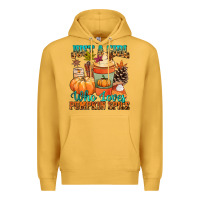 Mustard Just a girl who loves pumpkin spice Premium Hoodie - NancyCooperArtShop