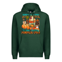 Sports Green Just a girl who loves pumpkin spice Premium Hoodie - NancyCooperArtShop