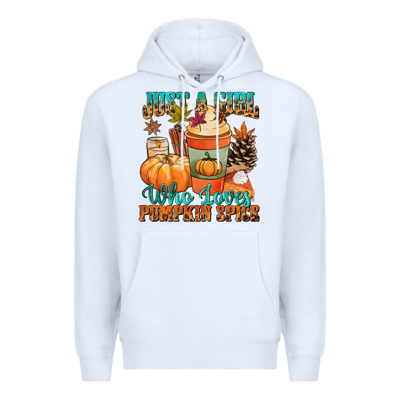 Just A Girl Who Loves Pumpkin Spice Premium Hoodie by NancyCooperArtShop | Teevron