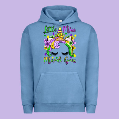 Little Miss Mardi Gras Unicorn  Olivia Urban Hoodie Designed By Oliviacreatesart
