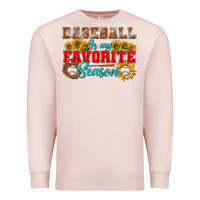 Pale Pink Baseball is my favorite season Premium Sweatshirt - NancyCooperArtShop
