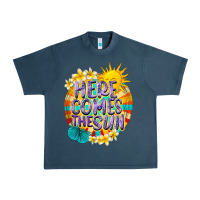 Midnight Navy Here comes the sun Urban Heavy Tee - NancyCooperArtShop