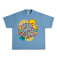 Pebble Blue Here comes the sun Urban Heavy Tee - NancyCooperArtShop