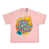 Salmon Here comes the sun Urban Heavy Tee - NancyCooperArtShop