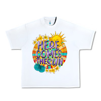 White Here comes the sun Urban Heavy Tee - NancyCooperArtShop