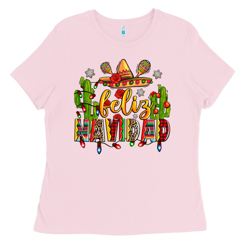 Feliz Navidad Ladies Tee by Zillion Design Studio | Teevron