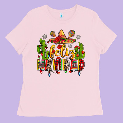 Feliz Navidad Ladies Tee Designed By Zillion Design Studio