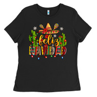 Black feliz navidad Ladies Tee - Zillion Design Studio