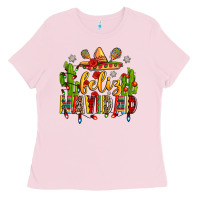 Bubblegum Pink feliz navidad Ladies Tee - Zillion Design Studio