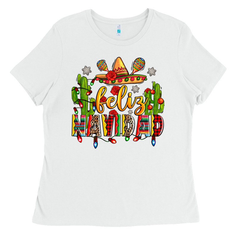 Feliz Navidad Ladies Tee by Zillion Design Studio | Teevron