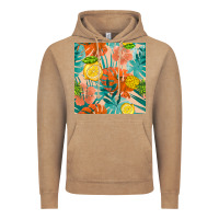 Vintage Coffee pineapple and lemon seamless pattern Vintage Hoodie - BundleAndBundleShop