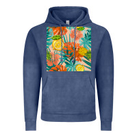 Vintage Denim pineapple and lemon seamless pattern Vintage Hoodie - BundleAndBundleShop