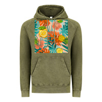 Vintage Olive pineapple and lemon seamless pattern Vintage Hoodie - BundleAndBundleShop