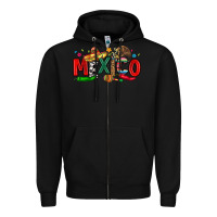 Black colorful mexico collage Zipper Hoodie - LillyAllenDesigns