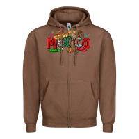 Chestnut colorful mexico collage Zipper Hoodie - LillyAllenDesigns