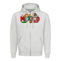 Dove Grey colorful mexico collage Zipper Hoodie - LillyAllenDesigns