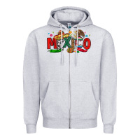Heather Grey colorful mexico collage Zipper Hoodie - LillyAllenDesigns